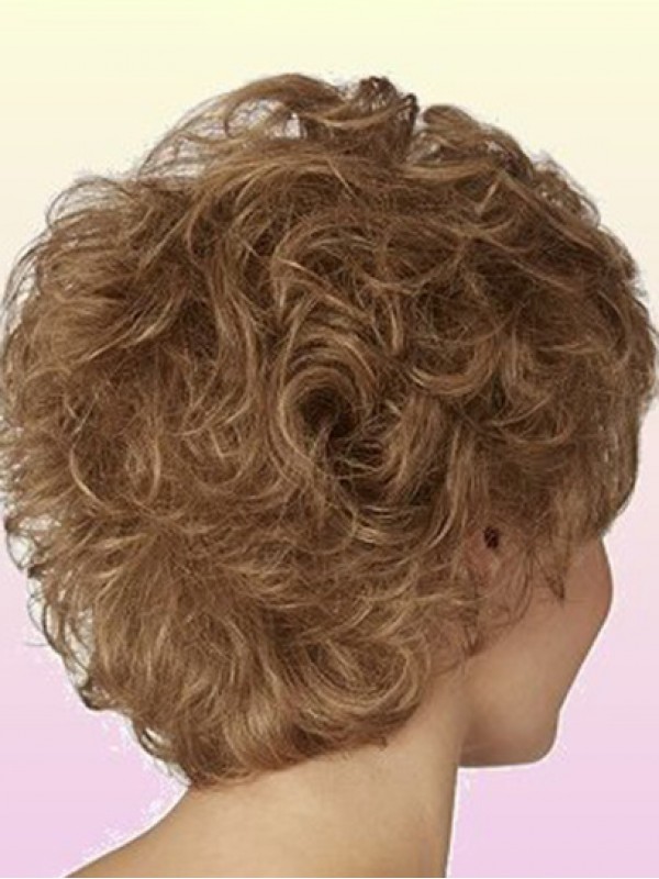 Parrucche Corte Classiche Per Capelli Biondi Ondulati Boycut