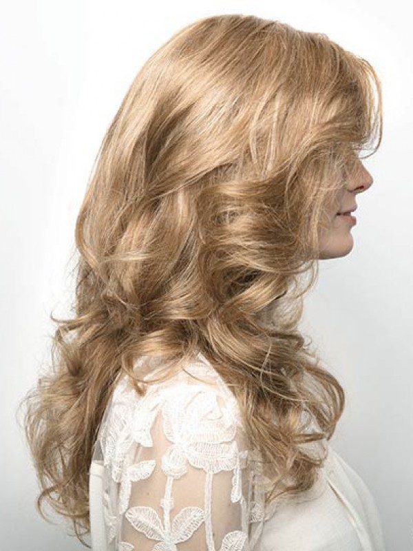 Biondo Lungo 20" Senza Frangetta Parrucche Moderne Per Capelli Umani