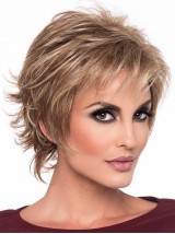 Flessibilità Parrucche Di Capelli Umani Biondi Ondulati Da 8 Pollici Senza Cappuccio