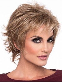 Flessibilità Parrucche Di Capelli Umani Biondi Ondulati Da 8 Pollici Senza Cappuccio