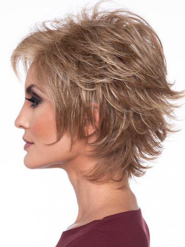 Flessibilità Parrucche Di Capelli Umani Biondi Ondulati Da 8 Pollici Senza Cappuccio