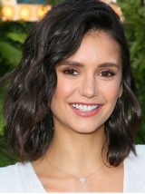Parrucca Nina Dobrev Con Favolosa Parte Anteriore In Pizzo Nero
