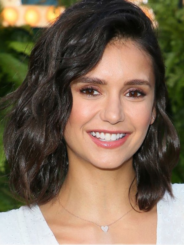 Parrucca Nina Dobrev Con Favolosa Parte Anteriore In Pizzo Nero
