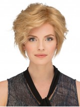 Blonde Bobs Ondulato 8 "Parrucche Economiche Per Capelli Umani
