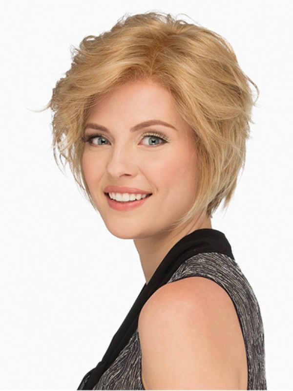 Blonde Bobs Ondulato 8 "Parrucche Economiche Per Capelli Umani