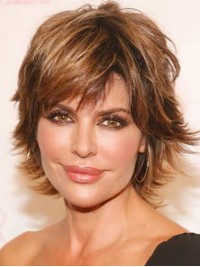 Parrucche Sintetiche Ondulate Lisa Rinna Con Lunghezza Del Mento Senza Cappuccio