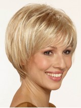 Parrucche Corte Sintetiche Senza Cappuccio Per Donna