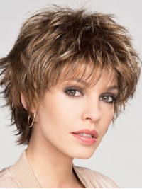 Bionda 8" Boycut Parrucche Sintetiche Senza Cappuccio Alla Moda