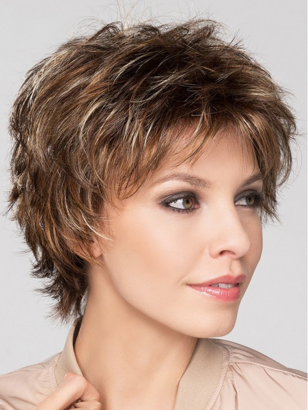 Bionda 8" Boycut Parrucche Sintetiche Senza Cappuccio Alla Moda