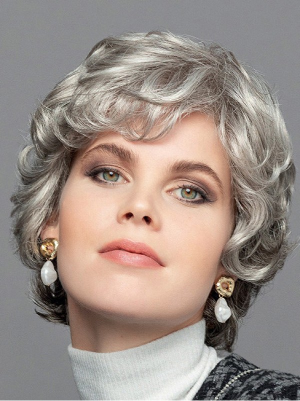 Parrucche Sintetiche In Pizzo Pieno Grigio Moda Per Donna