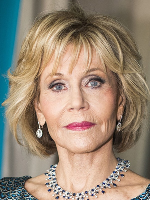 Biondo Ondulato Bob Lunghezza Del Mento Jane Fonda Parrucche