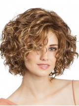 Bob Cut Ricci 11 "Parrucche Frontali In Pizzo Biondo