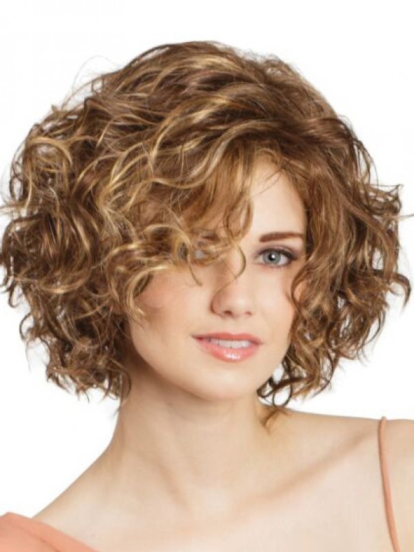 Bob Cut Ricci 11 "Parrucche Frontali In Pizzo Biondo