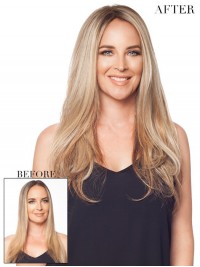 5"x5.75" Pezzi Di Capelli Mono Per Capelli Umani Remy Biondi Lunghi Dritti