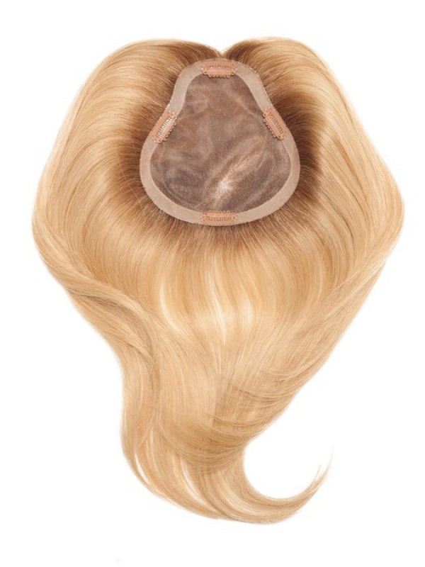 5"x5.75" Pezzi Di Capelli Mono Ondulati Naturali Biondi Di Remy Dei Capelli Umani