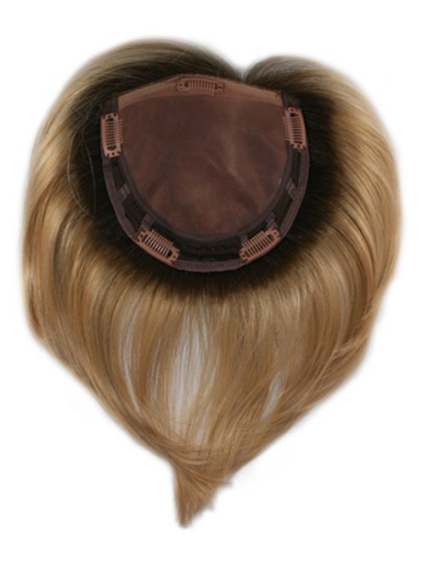 5"x5.75" Pezzi Di Capelli Mono Per Capelli Umani Remy Castani Dritti Generosi