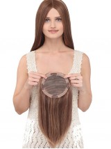 7"x6" Pezzo Superiore Sexy Dei Capelli Umani Marroni Lunghi