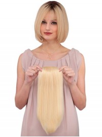 5"x4.5" Clip In Capelli Umani Biondi Pezzo Superiore