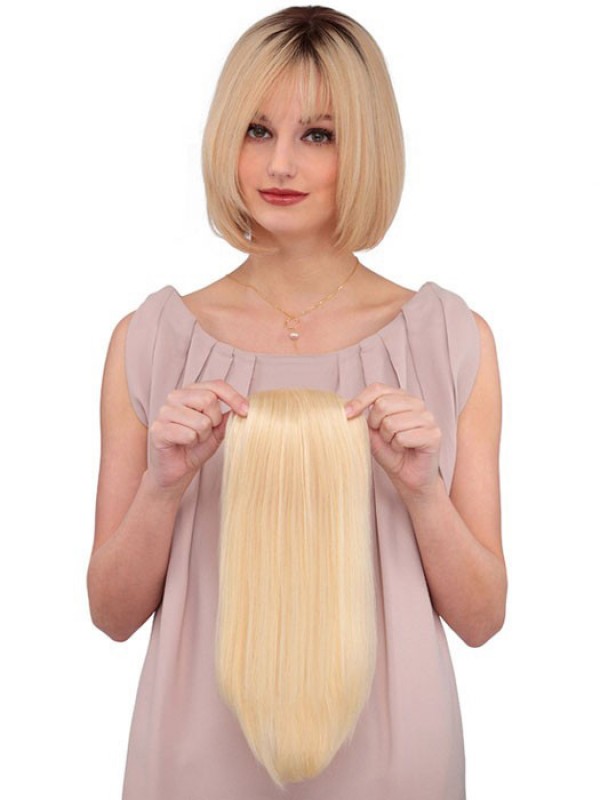 5"x4.5" Clip In Capelli Umani Biondi Pezzo Superiore