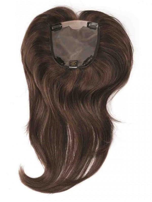 5.25"x5.75" Pezzo Di Capelli Umani Lunghi Ondulati Mono Intellettuale
