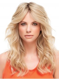 5"x5.75" Capelli Biondi Ondulati 100% Capelli Umani Mono