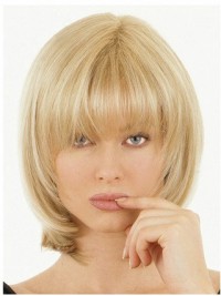4.75"x4.75" Pezzi Di Capelli Mono Per Capelli Umani Remy Biondi Corti Dritti