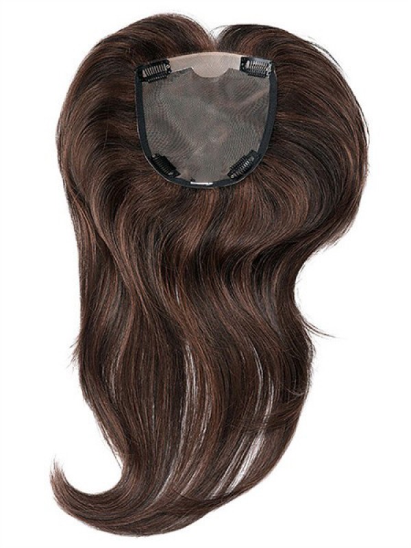 5"x5.75" Pezzi Di Capelli Mono Ondulati Di Capelli Umani Castani