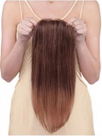 5"x5.75"Pezzo Superiore Mono Di Capelli Umani Marrone Scuro