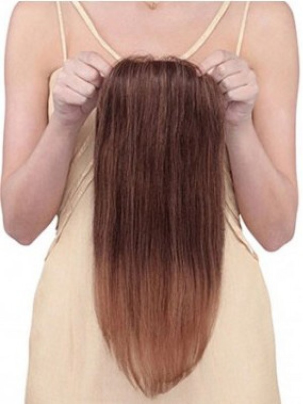 5"x5.75"Pezzo Superiore Mono Di Capelli Umani Marrone Scuro