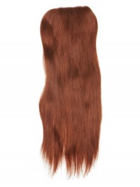6"x3" Parrucchino Rosso Lungo Dei Capelli Umani Per Le Signore