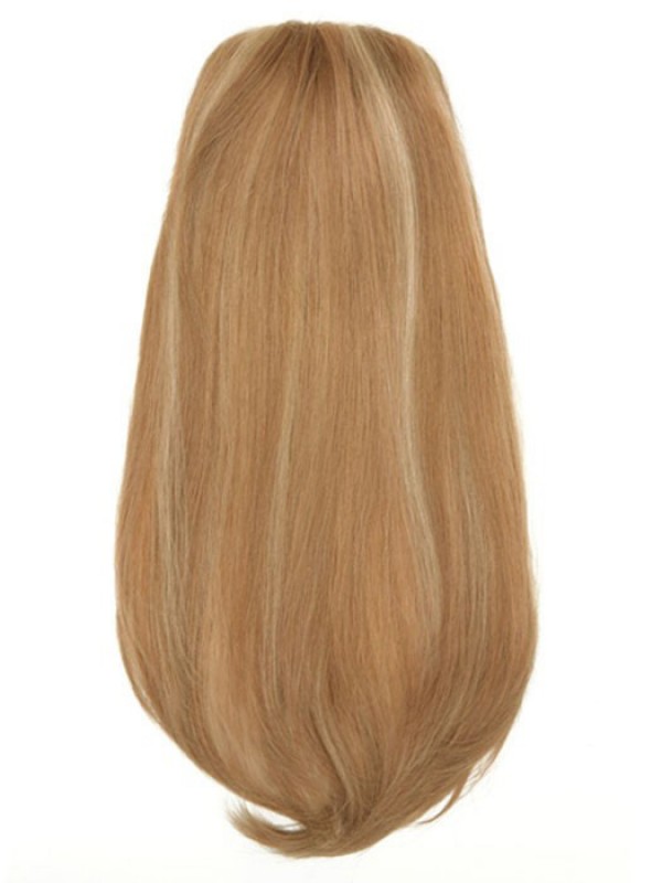 5"x4.5" Pezzo Superiore Di Capelli Umani Lunghi Biondi Semplici