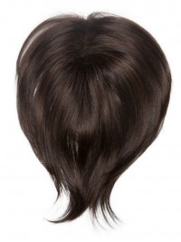 5"x6.5" Pezzo Superiore Di Capelli Umani Medi Diritti Neri