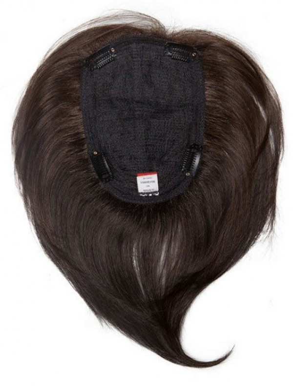 5"x6.5" Pezzo Superiore Di Capelli Umani Medi Diritti Neri