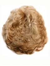6.5"x9" Parrucchino Con Aggiunta Di Capelli Umani Ricci