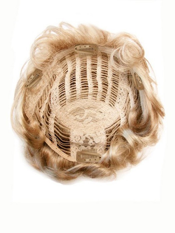 6.5"x9" Parrucchino Con Aggiunta Di Capelli Umani Ricci