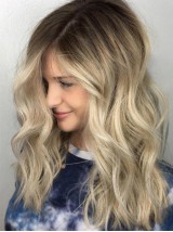 Parrucche Lunghe Ondulate Per Capelli Umani Da 13 * 6 Con Frangia Laterale Da 20 Pollici