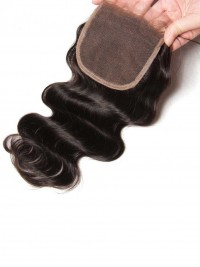 Capelli Vergini Dell'Onda Del Corpo Del Tessuto Dei Capelli Umani 3 Pacchi Con La Chiusura Frontale Del Pizzo