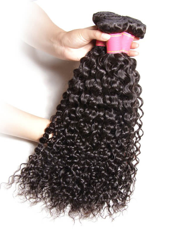 Capelli Vergini Ricci Intrecciano 3 Pacchi Con Chiusura In Pizzo 4X4 Estensioni Dei Capelli Umani Non Trasformati