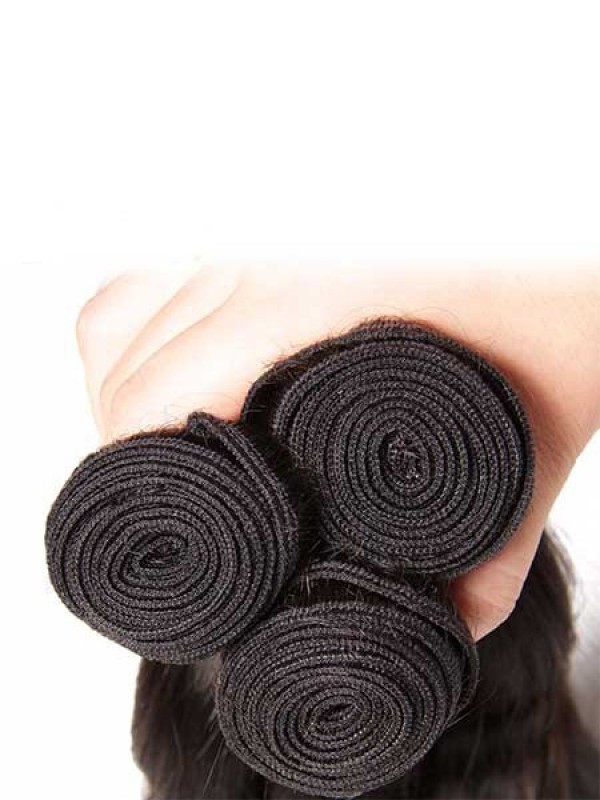 Natural Wave Nadula Virgin Hair Weave 3 Pacchi Con Chiusura Di Capelli Umani Non Trattati