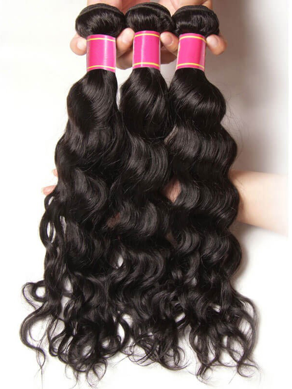 Natural Wave Nadula Virgin Hair Weave 3 Pacchi Con Chiusura Di Capelli Umani Non Trattati