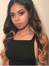 Capelli T1B/4/27 Ombre 3 Fasci Onda Del Corpo Con Chiusura 100% Capelli Umani Vergini