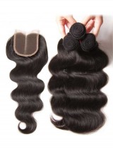 Tessuto Dei Capelli Dell'Onda Del Corpo A 4 Fasci Con Chiusura In Pizzo 100% Capelli Umani Vergini Non Trattati