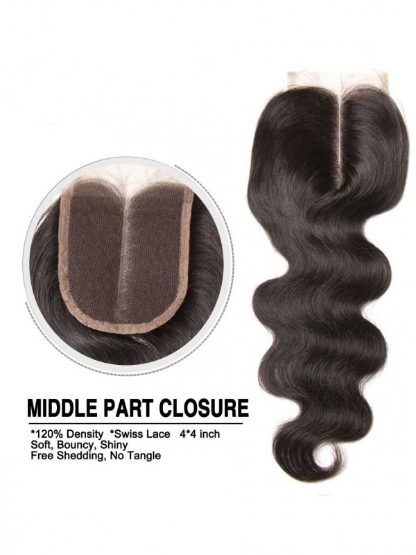 Tessuto Dei Capelli Dell'Onda Del Corpo A 4 Fasci Con Chiusura In Pizzo 100% Capelli Umani Vergini Non Trattati