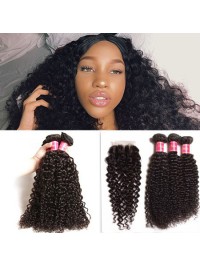 Fasci Di Capelli Ricci Con Trama Di Capelli Da 4 Pezzi Con Chiusura In Pizzo Capelli Umani Non Trattati