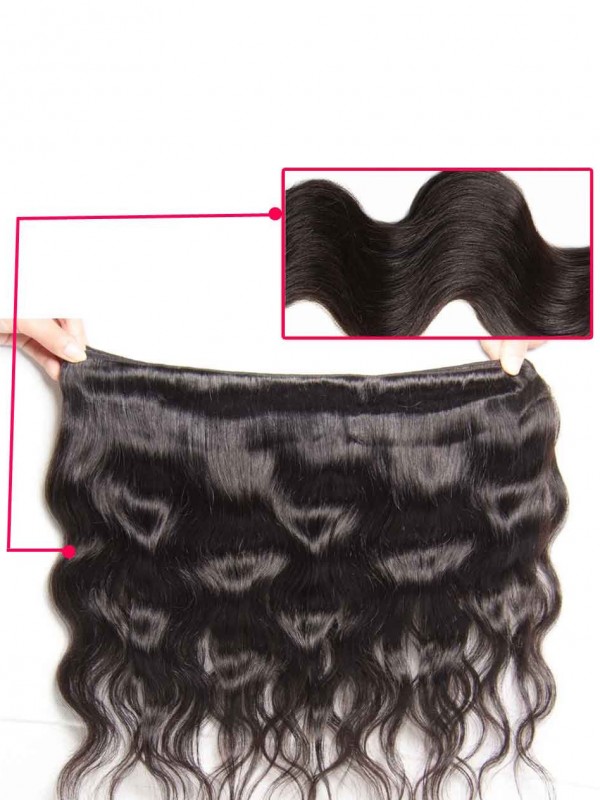 Capelli Vergini Dell'Onda Del Corpo 3 Pacchi Con Il Tessuto Dei Capelli Umani Della Chiusura Frontale Del Pizzo 13X4
