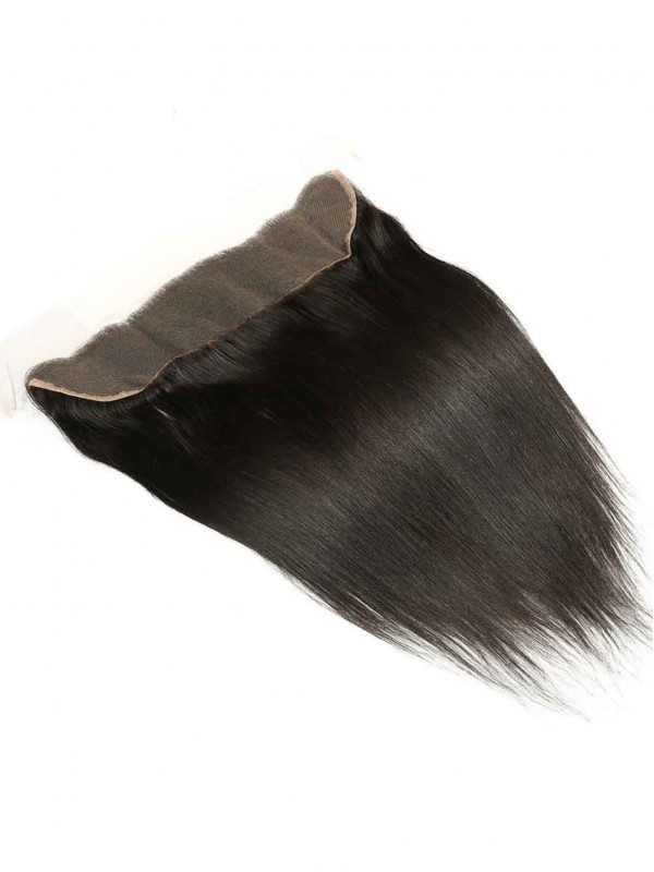 Capelli Vergini Diritti Intrecciano 3 Pacchi Con Chiusura Frontale In Pizzo 13X4 Da Orecchio A Orecchio