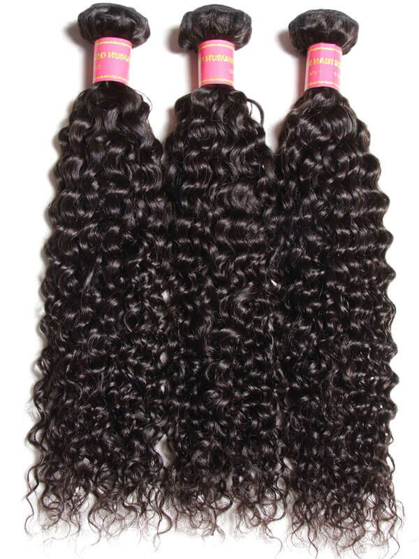Capelli Vergini Ricci Crespi Intrecciano 3 Pacchi Con Chiusura Frontale In Pizzo 13X4 Migliori Capelli Umani Vergini