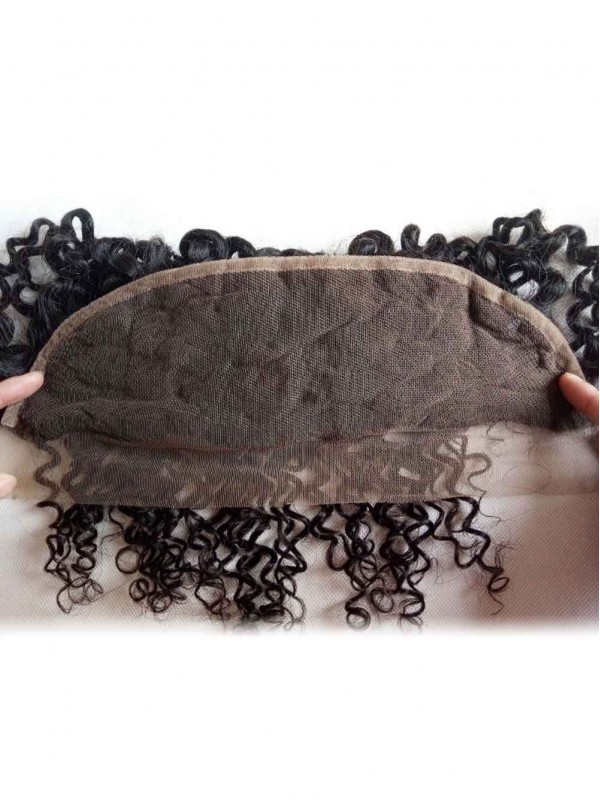 Capelli Vergini Ricci Crespi Intrecciano 3 Pacchi Con Chiusura Frontale In Pizzo 13X4 Migliori Capelli Umani Vergini