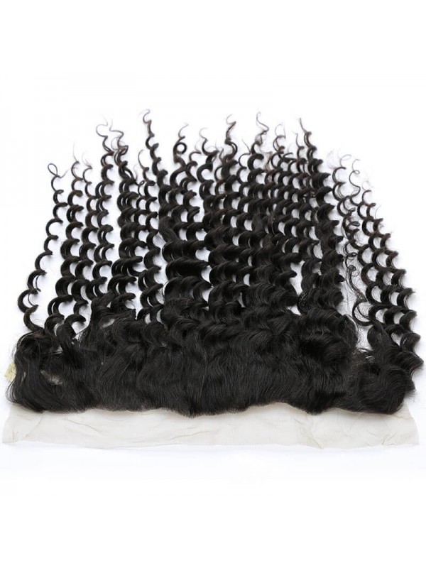 Capelli Vergini Ad Onda Profonda 3 Pacchi Con Capelli Umani Morbidi Con Chiusura Frontale In Pizzo 13X4