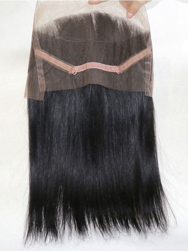 Capelli Vergini Lisci 3 Pacchi Con Chiusura Frontale In Pizzo 360 Tessuto Non Trattato Per Capelli Umani